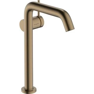 Afbeelding van Hansgrohe tecturis s 1 gats wastafelkraan bm 240 fine coolstart met push open waste vaste uitloop voorsprong 16 7cm brushed bronze 73373140