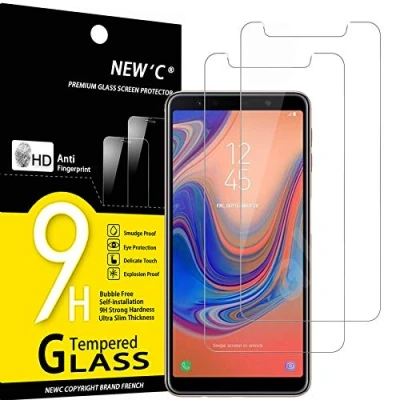 Afbeelding van NEW&#039;C 2 Stuks, Screen Protector voor Samsung Galaxy A7 (2018), Gehard Glass Schermbeschermer Film 0.33 mm ultra transparant, resistent