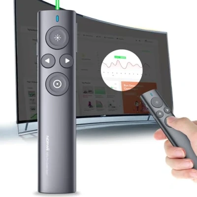 Afbeelding van NORWII Presentatie Clicker met Digitale Wijzer voor TV scherm, Draadloze Presenter Markeer, Vergroot, Muis, Afstandsbediening, 32G Flash (Groene)