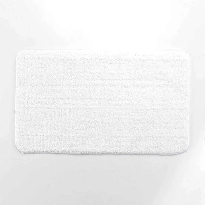Afbeelding van Livetti © Badkamermat Toiletmat Badmat 45x75cm Wit met Zilver Glans