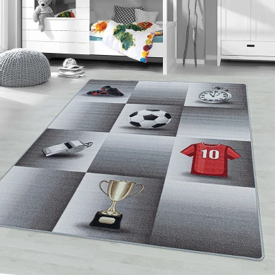 Afbeelding van Voetbalkleed Pleun Kampioen Grijs 100x150cm Adana Carpets