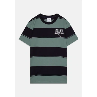 Afbeelding van Puma Class Striped TEE Unisex Tshirt print voor kinderen, Maat: 140, Green moon