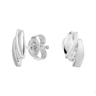 Afbeelding van Zilver Gerhodineerde Oorknoppen zirkonia 1323851 Sieraden compleet horloge Zilverkleur