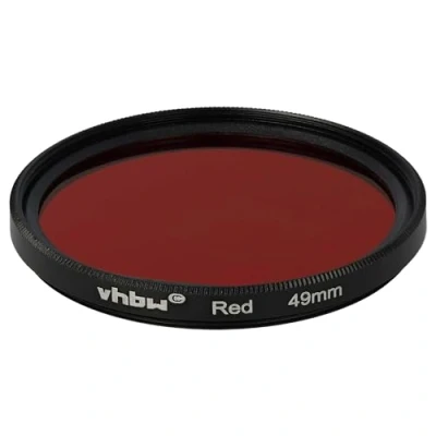 Afbeelding van vhbw Universele kleurfilter rood voor cameralens met 49 mm filterdraad roodfilter