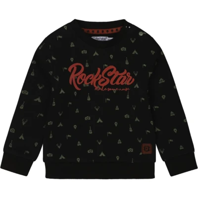 Afbeelding van Dirkje sweater met all over print grijs