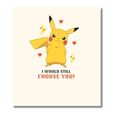 Afbeelding van Pokemon Valentijnsdag kaart, ik zou nog steeds voor jou kiezen! Open kaart