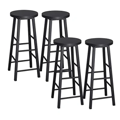 Afbeelding van WOLTU BH130sz 4 Barkruk, bistrokruk, barstoel, frame van stevig staal, oppervlak MDF, zwart, stuks