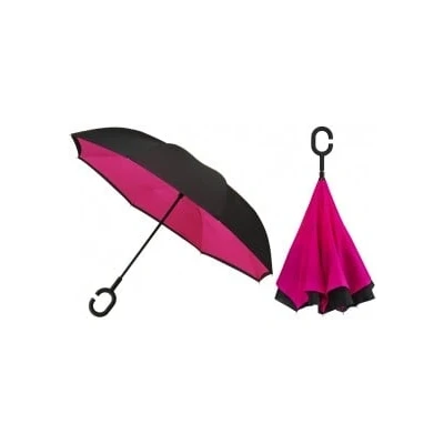 Afbeelding van Impliva paraplu Inside Out handopening 107 cm roze/zwart