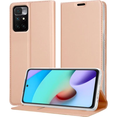 Afbeelding van Cadorabo Hoesje geschikt voor Xiaomi RedMi 10 in CLASSY ROSE GOUD Beschermhoes met magnetische sluiting, standfunctie en kaartvakje Book Case Cover Etui