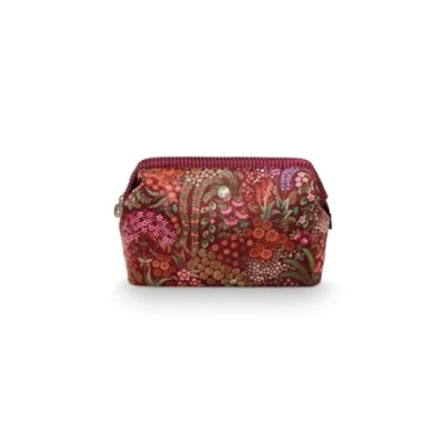 Afbeelding van Pip Studio Cooper Make up tasje Querida Velvet Toilettas Rood 30x13.8x20.7cm