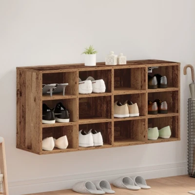 Afbeelding van vidaXL Schoenenkast met plank opslag Oud hout 103x30x51 cm Bewerkt