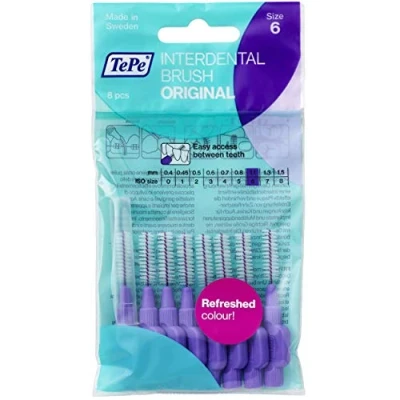 Afbeelding van TePe Interdentale Borstels 1.1mm Paars 4 Pakketten van 8 (32 Borstels)