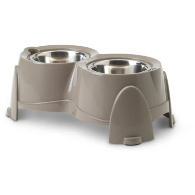 Afbeelding van Savic Voerbak Ergo Feeder Warmgrijs 61X35X28 CM 2X1,5 LTR
