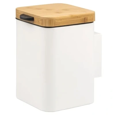 Afbeelding van bremermann Wandcosmetica emmer 3 l, badafvalemmer 2 weg montage, hoekig (wit)