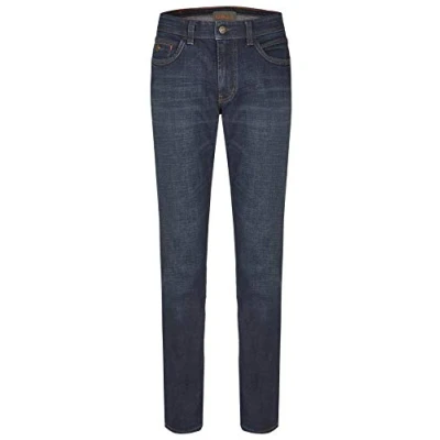 Afbeelding van Hattric Heren Cross Denim Harris Straight Jeans, blauw (dark blue 48)., 36W x 32L