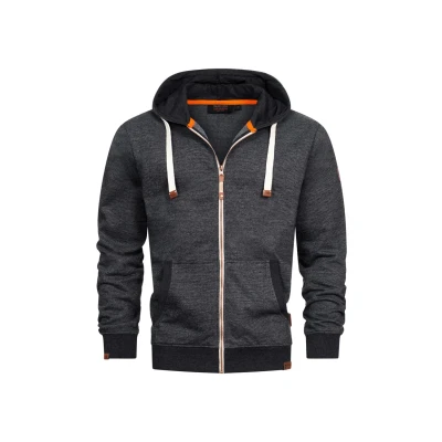 Afbeelding van Indicode Jeans Sweater met rits, Heren, Maat: Small, Charcoal mix