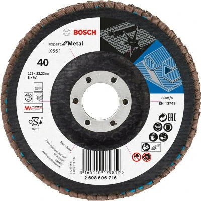 Afbeelding van Bosch Accessoires 1 Lamellenschijf 125 X551, Expert for Metal haaks, K40 2608606716