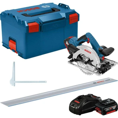 Afbeelding van Bosch Blauw GKS 18V 57 G + FSN 1400 Professional accu cirkelzaag Set 2 x 5.0 Ah snellader In L BOXX 0615990M90