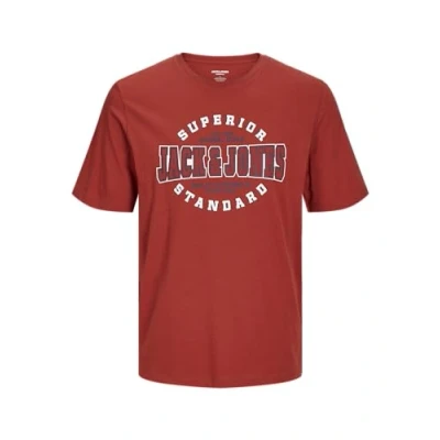 Afbeelding van Jack &amp; Jones Junior Jjelogo TEE SS Oneck 2 COL NOOS Tshirt print voor kinderen, Maat: 122, Red ochre