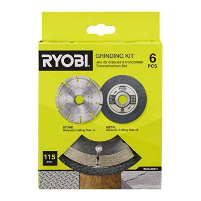 Afbeelding van Ryobi RAK6AGD115 115mm haakse slijper accessoire set (6 stuks)