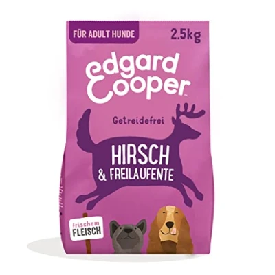 Afbeelding van Edgard &amp; Cooper hondenvoer droog graanvrij hypoallergeen hond volwassenen natuurlijk 2,5 kg hert eend met veel vers vlees, smakelijk en evenwichtig voedsel