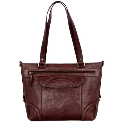 Afbeelding van Leather shopper Christyn Dark brown