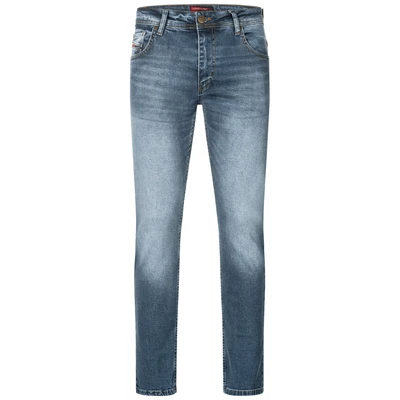 Afbeelding van Lorenzo Loren Heren Jeans Broek Denim Used Look Regular Fit W29 W44 L30 L38, Ll 4002 Blauw, 34W / 32L