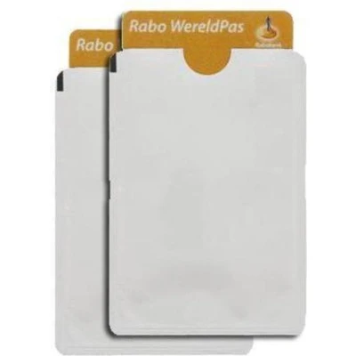 Afbeelding van 10 pack Bankpas OV ID kaart beschermer RFID blocker blokkerend zilverkleurig