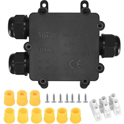 Afbeelding van IP68 waterdichte aansluitdoos, 3 weg kabelconnector, externe verdeeldoos buiten, kabel PA9 kabelbox draadconnector draadbereik 8 mm &amp; 9 14 m klemmen waterdicht