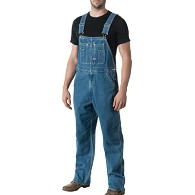 Afbeelding van Walls Big Smith Rigid Bib Overall voor heren, Steen gewassen, 34W / 30L