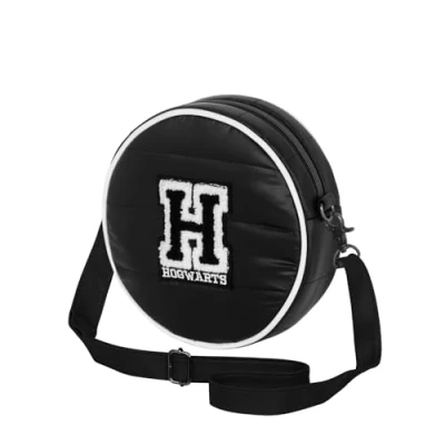 Afbeelding van Karactermania Harry Potter Hogwarts Gewatteerde Vulling Ronde Schoudertas Handtas Crossbody Tas Zwart