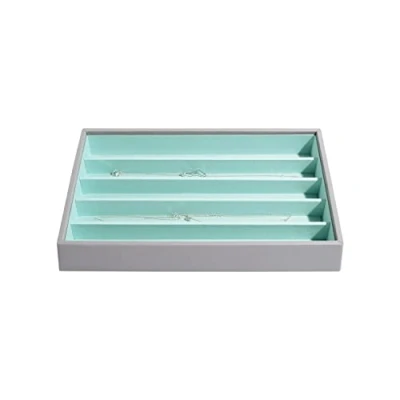 Afbeelding van Stackers Dove Grey with Mint Classic Medium Jewellery Box Necklace Layer