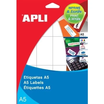 Afbeelding van Apli Witte Etiketten Print &amp; Write Ft 25 X 40 Mm (b H), 375 Stuks, Per Blad (1871) Etiket