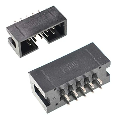 Afbeelding van Oiyagai 50Pcs IDC Box Header DC3 10P 10 Way 2.54mm JTAG Socket Connector Zwart