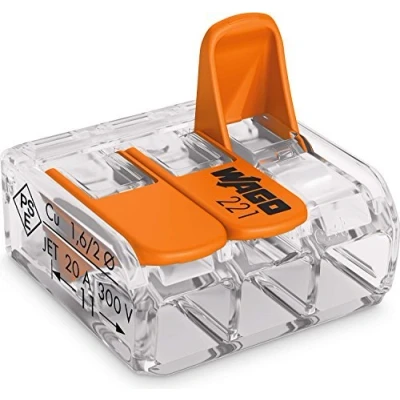 Afbeelding van Wago COMPACT verbindingsklem 3 voudig 221 413 (5 stuks)