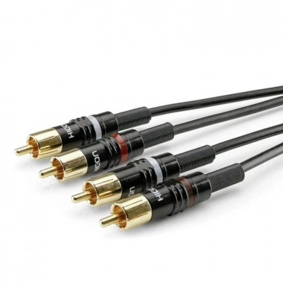Afbeelding van Sommer Cable HBP C2 0300 Jackplug / Cinch Audio Aansluitkabel [2x stekker 2x stekker] 3.00 m Zwart