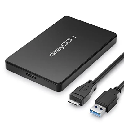 Afbeelding van deleyCON SSD Behuizing voor Harde Schijven USB 3.1 2,5“ Inch SATA 3 / HDD 7mm 9,5mm III Externe UASP [Zwart]