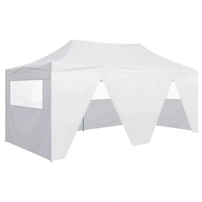 Afbeelding van Partytent met 4 zijwanden inklapbaar 3x6 m staal wit