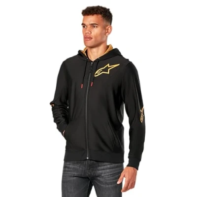 Afbeelding van Alpinestars Sessions V3 Hoodie met capuchon Heren Sportieve Stijl Zwart/Goud S, Zwart/Goud, S