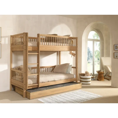 Afbeelding van Vipack Forrest stapelbed 90x200 Massief eiken