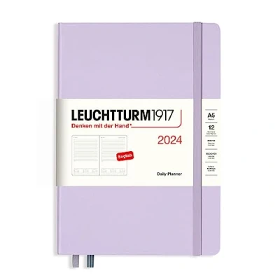Afbeelding van LEUCHTTURM1917 367876 Dagkalender Medium (A5) 2024, Lilac, Engels, 12 maanden