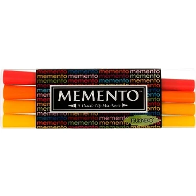 Afbeelding van Tsukineko Set van 4 viltstiften MEMENTO geflambeerd 0,2 mm. Ca.