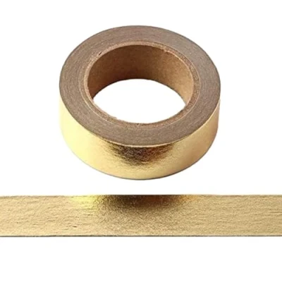 Afbeelding van Syntego Masking Tape Washi tape, decoratief, zelfklevend, 15 mm x 10 m (goudfolie)
