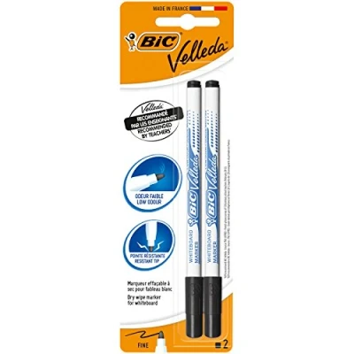 Afbeelding van BIC Velleda wit board marker (2 stuks) parent Blister 2 zwart