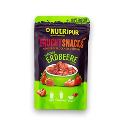 Afbeelding van Vriesgedroogde vrucht: 70g gevriesdroogde aardbeien voor smoothie bowl, muesli, pap topping bevriesdroogde bessen zonder toegevoegde suiker gevriesgedroogd fruit van NutriPur
