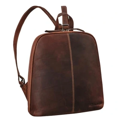 Afbeelding van STILORD &#039;Calla&#039; Lederen Rugzak Dames Kleine Elegante Vrouwen Echt Leer City Vintage Backpack Moderne Leren Tas Klein Dagrugzak Rugzaktassen, Kleur:ambra cognac