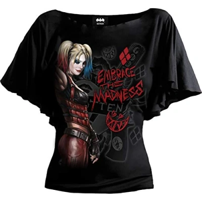 Afbeelding van Spiral Harley Quinn Top S EMBRACE MADNESS Zwart