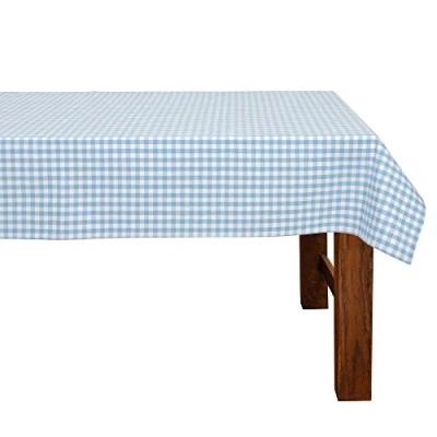 Afbeelding van FILU tafelkleed 140 x 220 cm lichtblauw/wit geruit (kleur en grootte naar keuze) hoogwaardig vervaardigd van 100% katoen