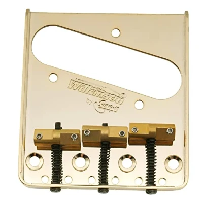 Afbeelding van Wilkinson WTB Vintage Telecaster Brug 3 Gecompenseerd Messing Zadels voor Tele stijl Elektrische Gitaar, Goud