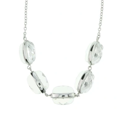 Afbeelding van Behave Ketting zilver kleur met transparante kralen 40 cm